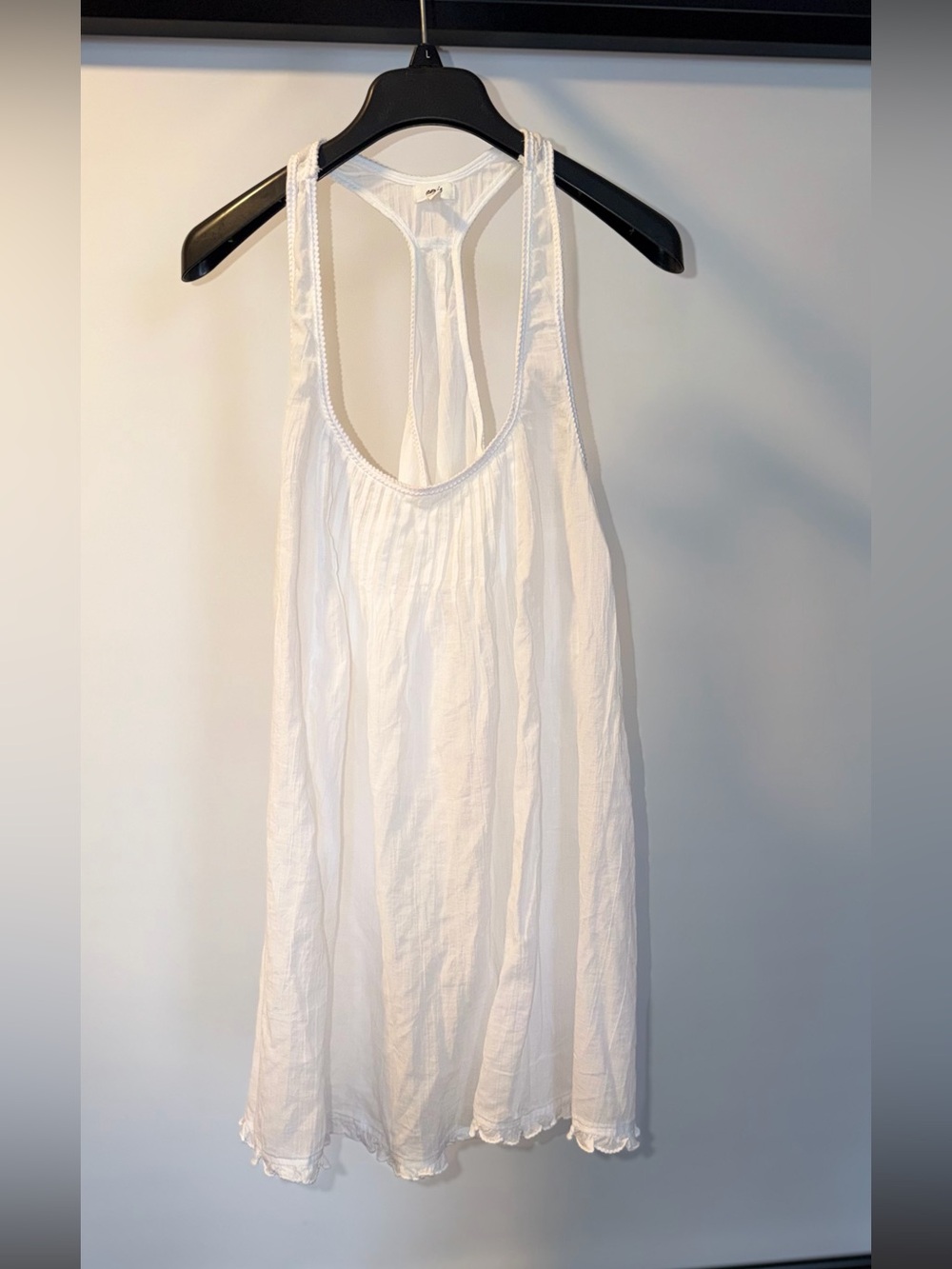 aerie White Racerback Tie-Back Mini Sundress